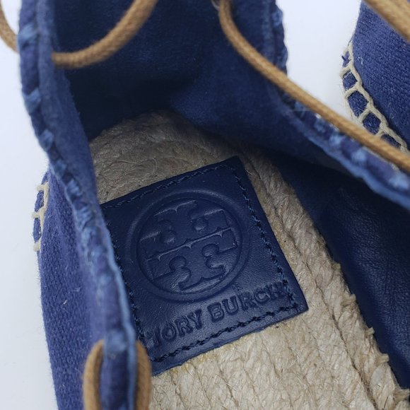 New - Tory Burch Canvas Laced Flats SIZE 7.5 - Picture 5 of 6